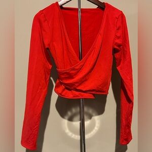 Red Wrap Around Crop Top